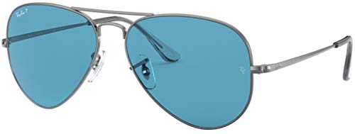 Ray-Ban RB3689 Sunglasses Bundle: RB 3689 AVIATOR METAL II 004/S2 Gunmetal and Eyewear Cleaning Kit