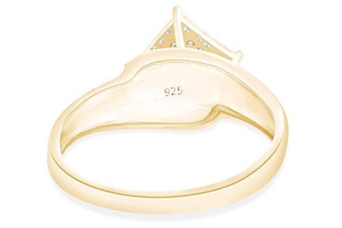 Jewel Zone US Natural Diamond Accent Engagement and Wedding Fashion Ring in 14k Gold Over Sterling Silver (0.03 Ct)4