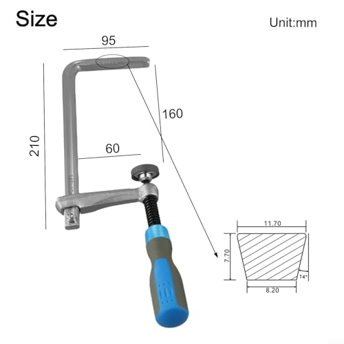Abrazadera de cola de milano de 160 x 60 mm para riel guía de carpintería 7
