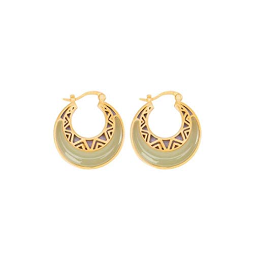 Boucles d'oreilles lune style chinois en saphirite naturelle, le cadeau idéal pour elle