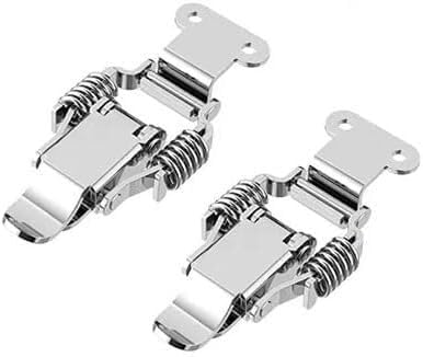 Spring Toggle Lock,Spring Loaded Locks Hasps,Toggle Latch,Spring Latch,2PCS, 304 Stainless Steel Double Spring Loaded Suitcase Chest Tool Box Locking Hardware Toggle Latch Hasp Buckle,(5 502 59 2)