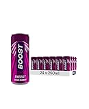 Boost Energy Drink Cherry Flavour - 24 Pack Drinks with Caffeine, Taurine and Vitamin B Carbonated Energy Drinks Gluten Free Vegan Low-Calorie Fizzy Drinks Multipack 24x250ml