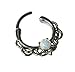 1pc Lacey Single Opal Septum Clicker Surgical Steel 16g Pierced Nose Ring (Steel with White Opal)