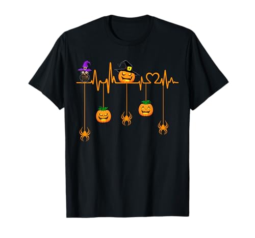 Pumpkin Heartbeat Halloween Costume Boys Girl Kids Men Women T-Shirt