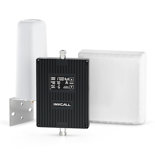 INVCALL Cell Phone Signal Booster for Home | Boosts 4G LTE & 5G for All U.S. Carriers - Verizon, AT&T, T-Mobile & More, Cell Signal Booster APP Support Cover Up to 4,500 Sq Ft | FCC Approved