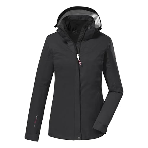 killtec Damen Funktionsjacke/Outdoorjacke mit abzippbarer Kapuze KOS 133 WMN JCKT, schwarz, 46, 38383-000