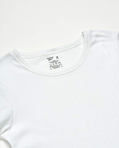 Reebok Girls' Undershirt - 3 Pack/6 Pack 100% Cotton No Show Short Sleeve Crew Neck White Shirt for Girls (Sizes: 2T-16)3