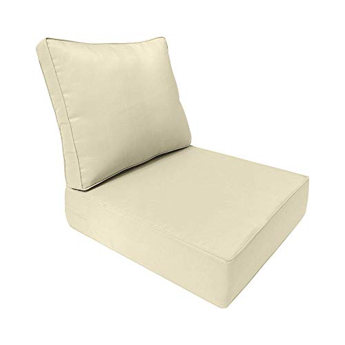 Prolinemax Piped Trim Medium 24x26x6 Deep Seat Back Cushion Slip Cover Set AD005