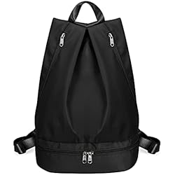 HUA ANGEL Nylon Impermeable Bolso Mochila Deportiva Mujer Casual MúLtiples Bolsillos Mochila Hombre Deportiva Con Zapatero Seca Y Mojada De NatacióN Gimnasio Yoga Viaje