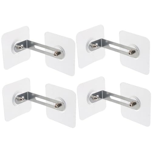 BESPORTBLE 4 pièces Kit Ancrages Adhésifs Meubles Anti-basculement Réglables pour Fixation Étagères Armoires Sécurisation sans Perçage Garçon Fille