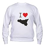 m-italy felpa a girocollo uomo & bambin - i love sicilia - super vestibilità top qualità (xl, nero)