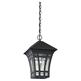 Sea Gull Lighting 60131-12 Herrington Outdoor Pendant Lantern Outside Fixture, One - Light, Black