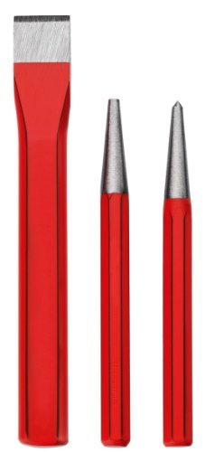 Connex COXT662103 Chisel/Centre Drift Punch Set, Red/Silver, One Size, Set of 3 Pieces