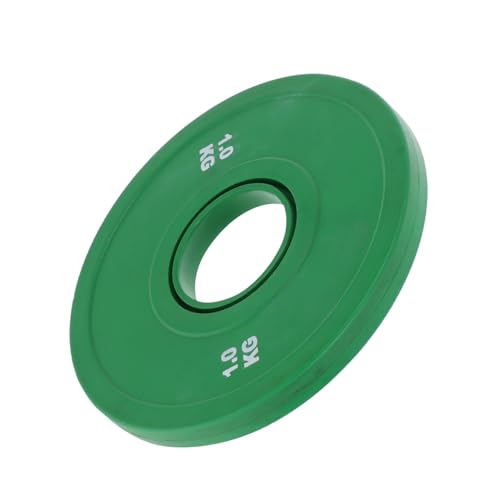 Résistance solide pour ce disque de poids d'haltères en caoutchouc vert de 1 kg lavable