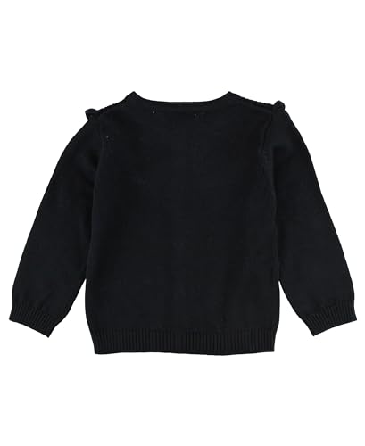 RuffleButts Black Sweater Knit Ruffle Trim Cardigan - 18-24m2