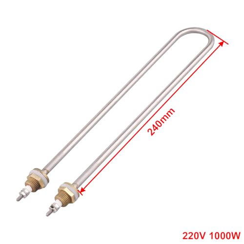 AIICIOO U Typ Heizelement Edelstahl rohrförmige Messing Flansch AC 220V 1000W Elektrische Wärme Rohr Kessel Heizung