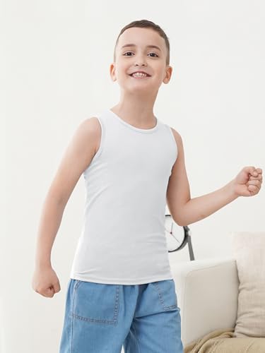 5 Pack Boys Tank Tops Boys Undershirts Kids Cotton Undershirts Tees Sleeveless Tank Tops Shirts for Kids Youth4