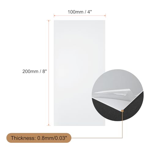 Image of HARFINGTON 20pcs Clear Plastic Sheets 8 inch x 4 inch x 0.03 inch Transparent Flexible PVC Sheet Panels with Protective Paper for Signs DIY Display Projects Craft Picture Frames Painting