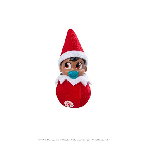 Image of The Elf on the Shelf Frost Pips Mini Blooms Elf Baby Girl with Brown Eyes | Includes a Frost Pips Elf Baby with brown eyes and Frost Flower Cradle.