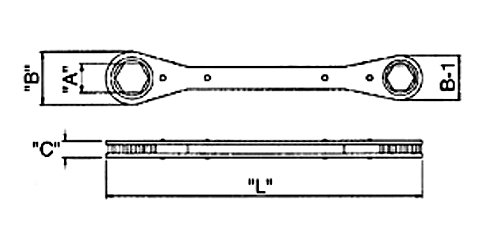 Wright Tool 9418 12 Point Reversible Ratcheting Box Wrench, 11mm x 12mm