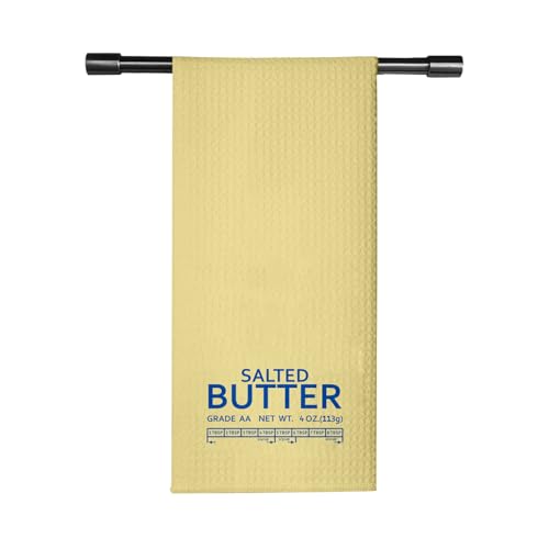 TSOTMO Salted Butter Kitchen Towel Funny Baking Gift for Butter Lovers Foodie Chef Dish Towel Baker Gift for Grandma Wife (Salted Towel)