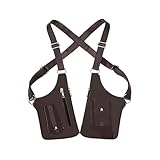 gresonic sacoche holster homme en cuir unisexe pour sous les aisselles, sac à bandoulière réglable avec attraction magnétique faible et design anti vol discret (Marron)