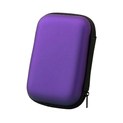 Coque pour Disque Dur Externe 2.5'' - Sac de Protection Portable HDD SSD - Étui Antichoc Rigide avec Compartiments Intérieurs et Poche Filet - Violet