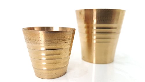 Evergrow Corp Set of 2 Brass Glass Bhog Prasad Arti Vraja Krishna Ganesha Laxmi Worship Pooja