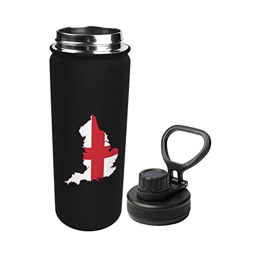 Pooedso Flag Map Of England Water Bottle 18Oz Stainless Steel Insulated Water Bottles With Spout Lid Sports Water Bottle For Travel Camping Hiking Biking Water Jug #TOP1