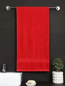 Raymond Home 100% Cotton 380 GSM Terry Bath Towel for Men/Women (Red)