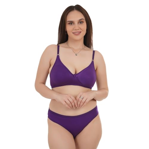 Image of Unitrust Premium Lingerie Set with Full Coverage Non-Padded Bra and Hipster Panty Set