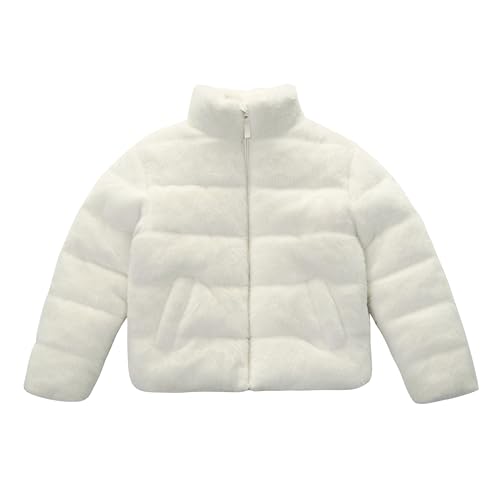 Rokka&Rolla Girls' Fuzzy Shaggy Puffer Jacket Winter Coat
