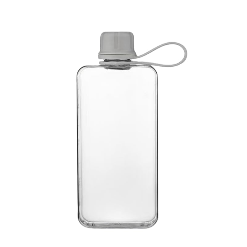 IDIDG Flat Water Bottle Travel Flask Portable 13.5 oz BPA Free Tritan Square Water Bottles Leakproof Slim Water Bottle for Purse Travel Pocket Sports