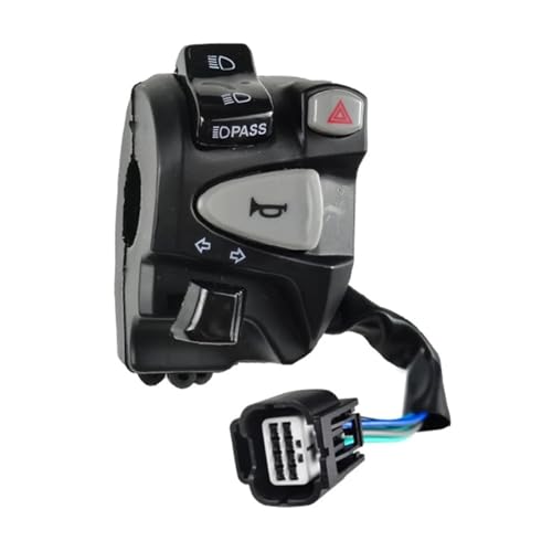 Interruptor de manillar de moto de 22mm con boton de claxon y control de luces alta y baja