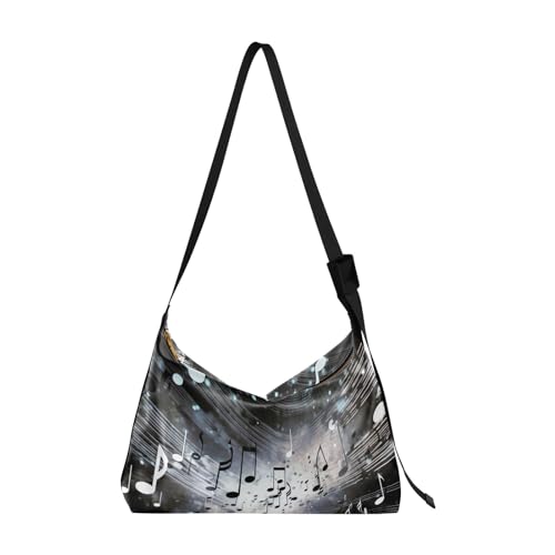 Sac à bandoulière en cuir noir GAIREG pour homme avec motif marbré