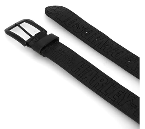 Harley-Davidson Men's Cracked Earth Raised H-D Logo Leather Belt - Black3