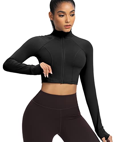 QUEENIEKE Damen Kurz Sportjacke Leichte Laufjacke Durchgehender...