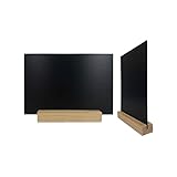 Ce modèle existe avec un socle couleur noir, chêne, pin naturel ou brut avec une ardoise A4 ou format A5.