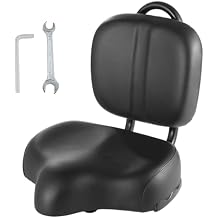 THALOUS Bike Seat with Backrest Oversized Comfort Bicycle Saddle Replacement Soft Memory Foam Padded PU Cushion Universal for Tricycle Mountain Bike Commuter Bike Electric Bike