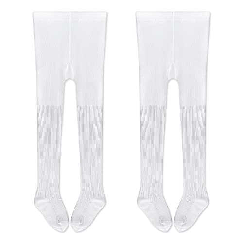 Little Girl Stockings Tights, Girls Tights Cable Knit Leggings Stockings Cotton Footed Seamless Toddler Pantyhose for Girls Baby Dresses Fall&Autumn Winter (2pack, 0-10 Years)