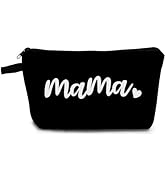YULUENZE Letter Print Makeup Bag Dear Mama Simple Organizer Bag Toiletry Zipper Pouch Mama Cosmet...