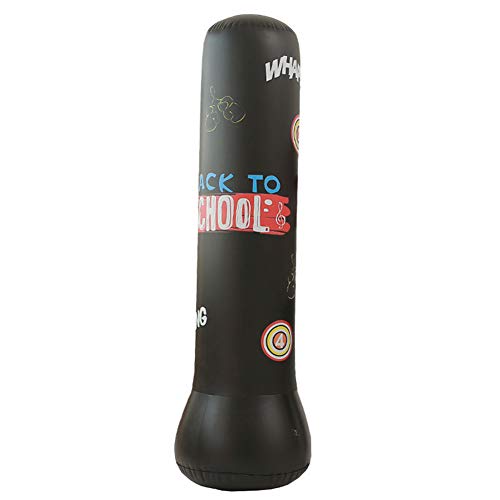 Sac de boxe debout libre lourd punching ball enfants noir 1,2m