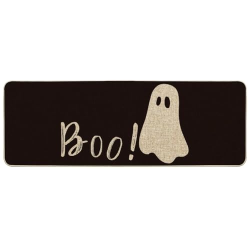 Artoid Mode Ghost Boo Halloween Doormat, Home Decor Low-Profile Switch Rug Door Mat Floor Mat for Indoor Outdoor 17x47 Inch