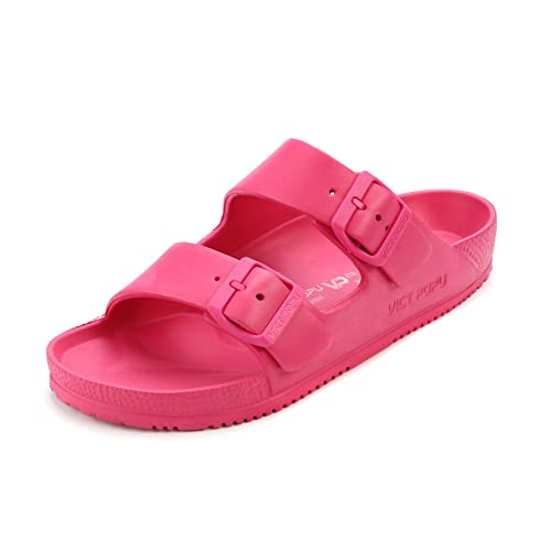 VICT POPU Pantoletten Damen mit Fussbett Sandalen Flach Rutschfest Sommer Badelatschen Lässig EVA Slides Erwachsene Schlappen Pfirsich 39 VICT POPU Pantoletten Damen mit Fussbett Sandalen Flach Rutschfest Sommer Badelatschen Lässig EVA Slides Erwachsene Schlappen Pfirsich 39