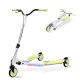 PHOEROS Upgraded Swing Wiggle Scooter, 3 Wheels Drifiting Kick Scooter for Kids Ages 6-12,Teens & Adults, Youth Drifting Scooter with LED Light /6 Height Adjustable/Foldable Best Gift for Kids/Youth.
