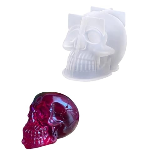 XinYangMao Molde de Calavera 3D de Silicona | para Resina Epoxi, Velas Aromáticas y Jabón | Decoración Halloween, Día de Muertos y Regalo DIY | Reutilizable