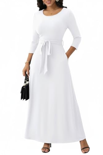 FANDEE Plus Size White Dress Summer Dresses for Women, Flowy