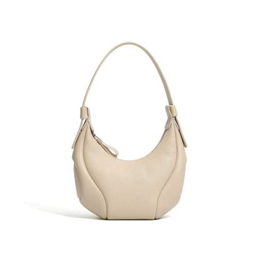 Crescent Shoulder Bag for Women, Leather Hobo Tote Handbag, Retro Classic Purse with Metal Zipper, Work, Travel, College