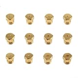 36 Stück Messing Gasherd Düsen Umbausatz M6 x 0,75 mm für LPG zu Erdgasgeräte mit 11 Öffnungen Größen 0,3–1,9 mm kompatibel mit Herdplatten und Öfen Ersatzteile (Beutel)