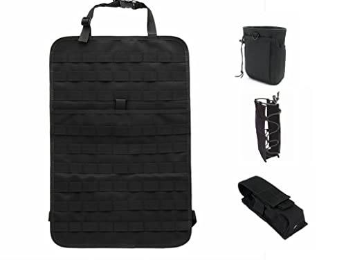 OAREA Tactical MOLLE Autositz Zurück Organizer Mit Flasche/Taschenlampe/Recycle Beutel Autositz Zurück Organizer Sitz Abdeckfolie Universal Fit Multicolor Cover